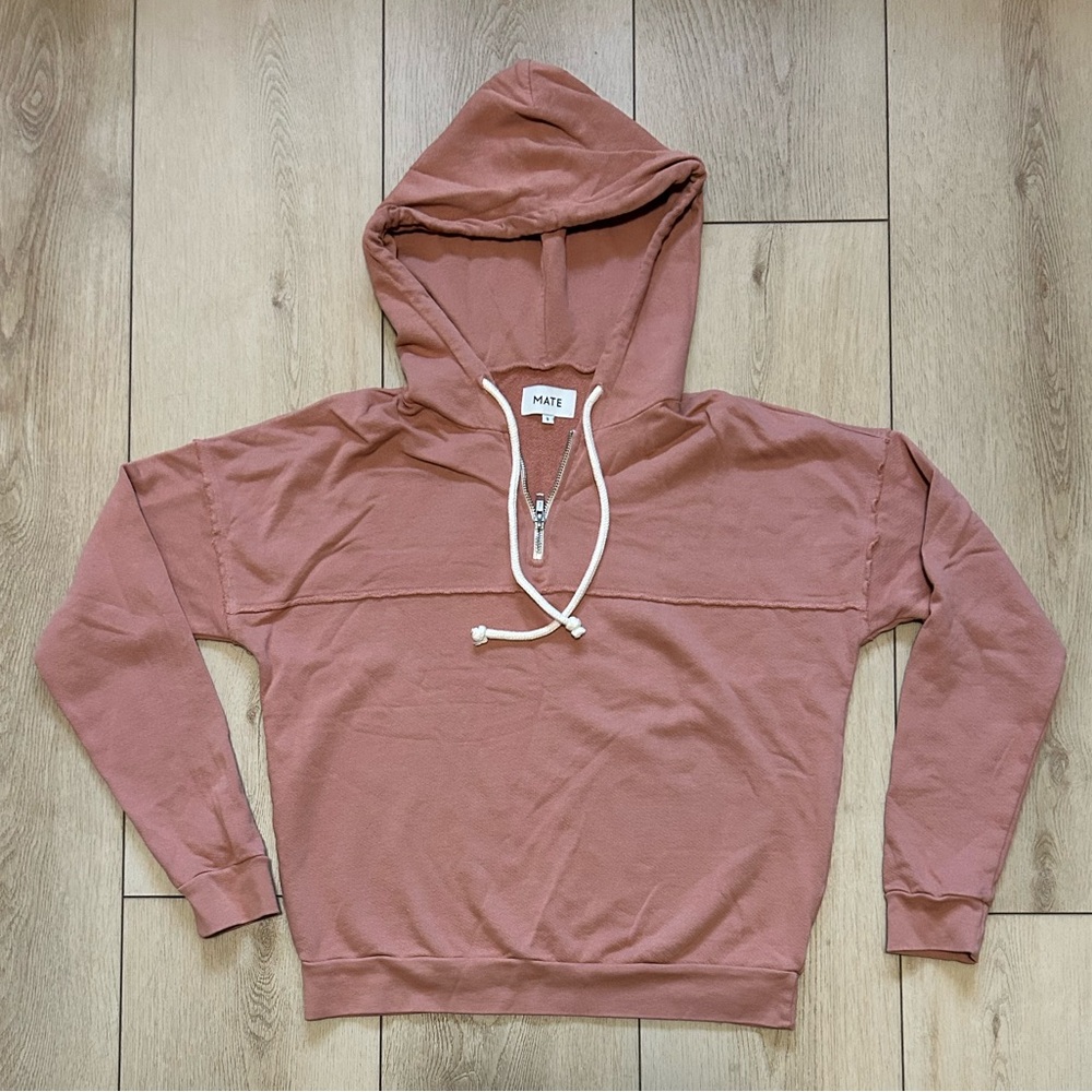 Small, Soft terry Mate the Label hoodie in Mauve